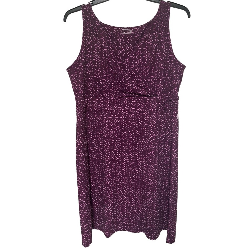 Eddie Bauer Womens Purple Geometric Print Sleeveless Dress Size XL